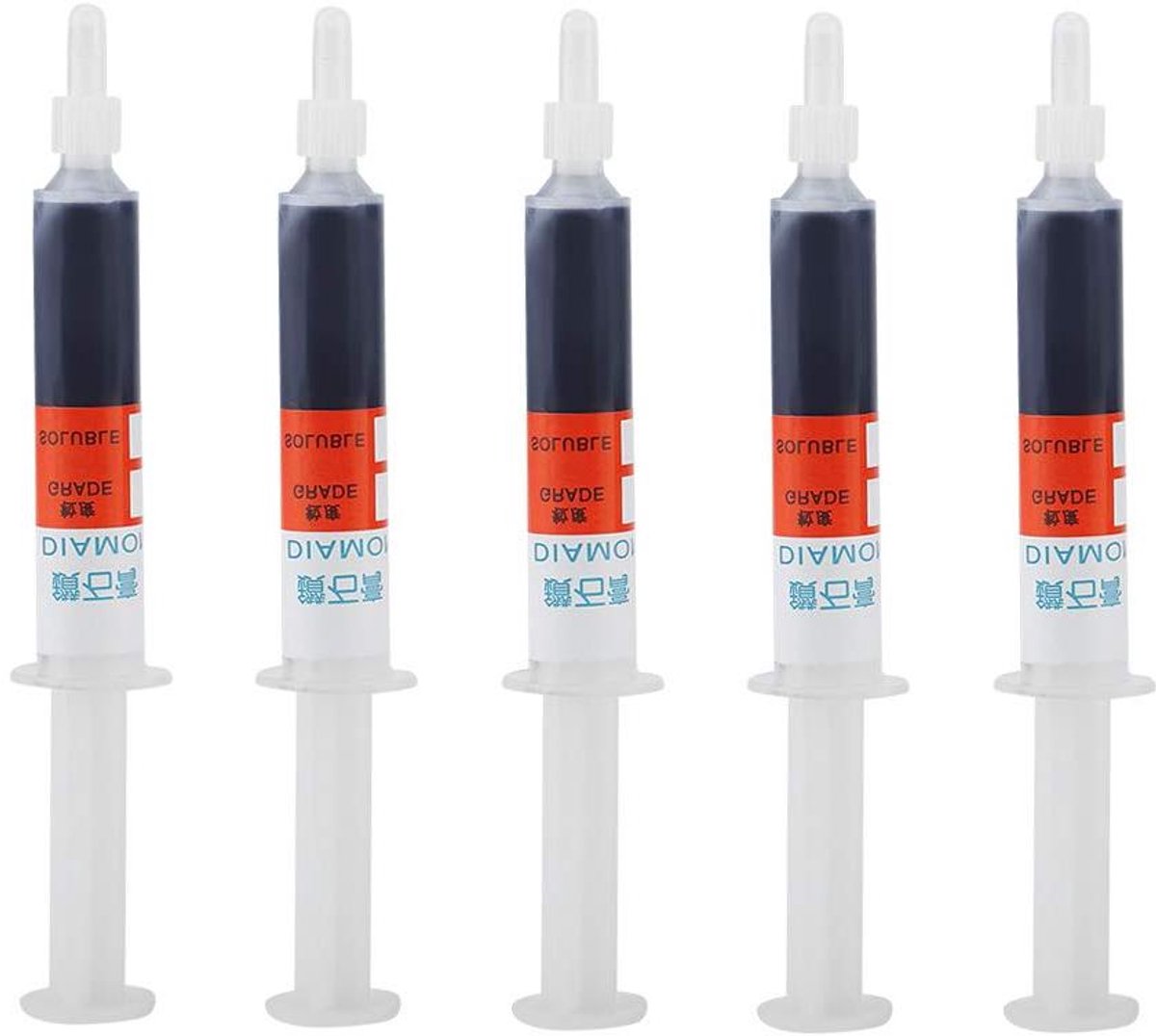 Allecto plus - 5-delige set Diamant Pasta Polijsten voor slijpen en polijsten - Fijne diamant schurende pasta met W0.5 # 10000 grit