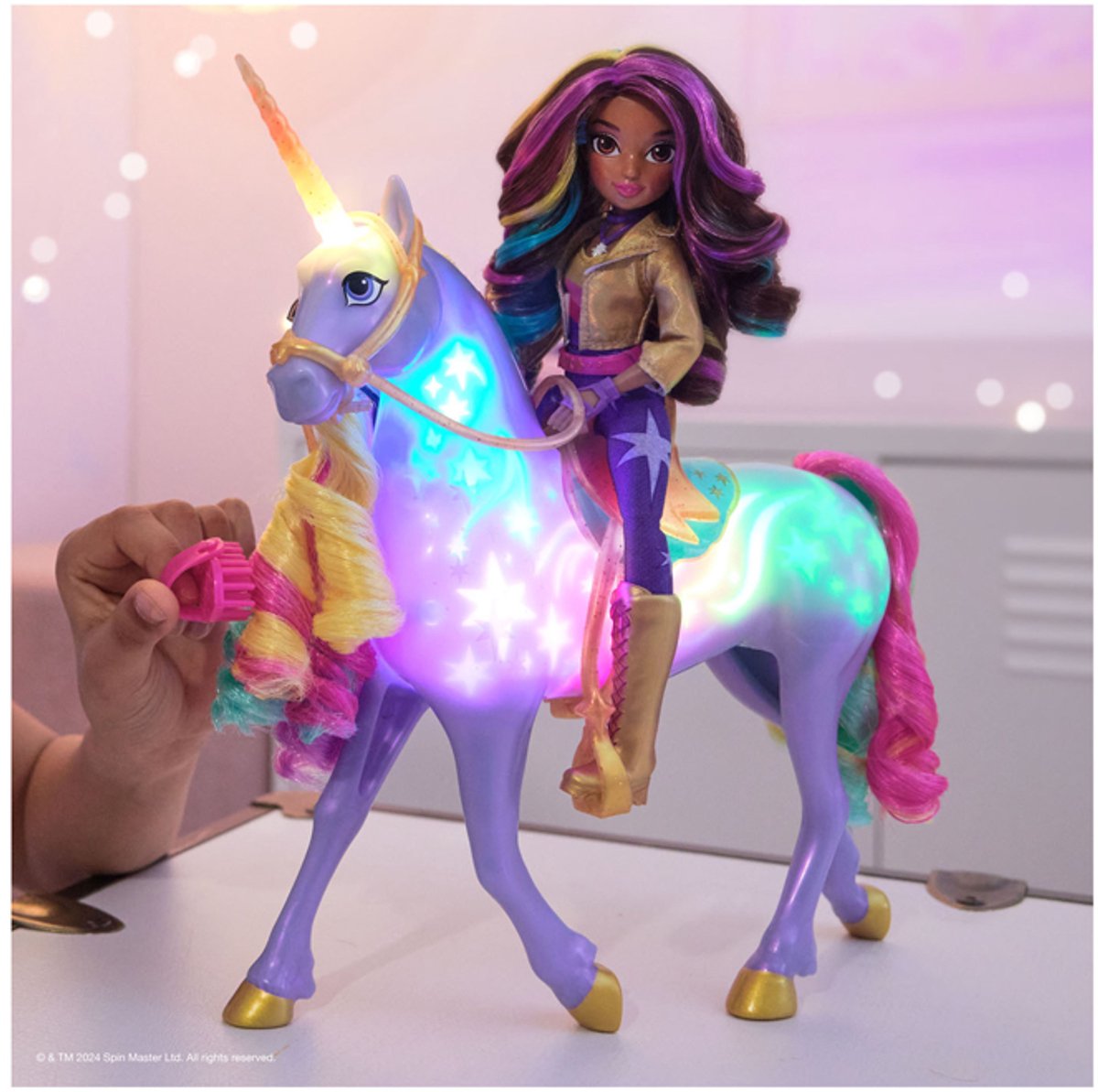 Unicorn Academy - Sophia & Regenboog Lichtmagie Wildstar - Modepop met Interactieve Eenhoorn met licht geluid en muziek — afbeelding 18