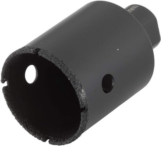 Wolfcraft diamantboor 50mm met zaagrand en twee zijgaten.