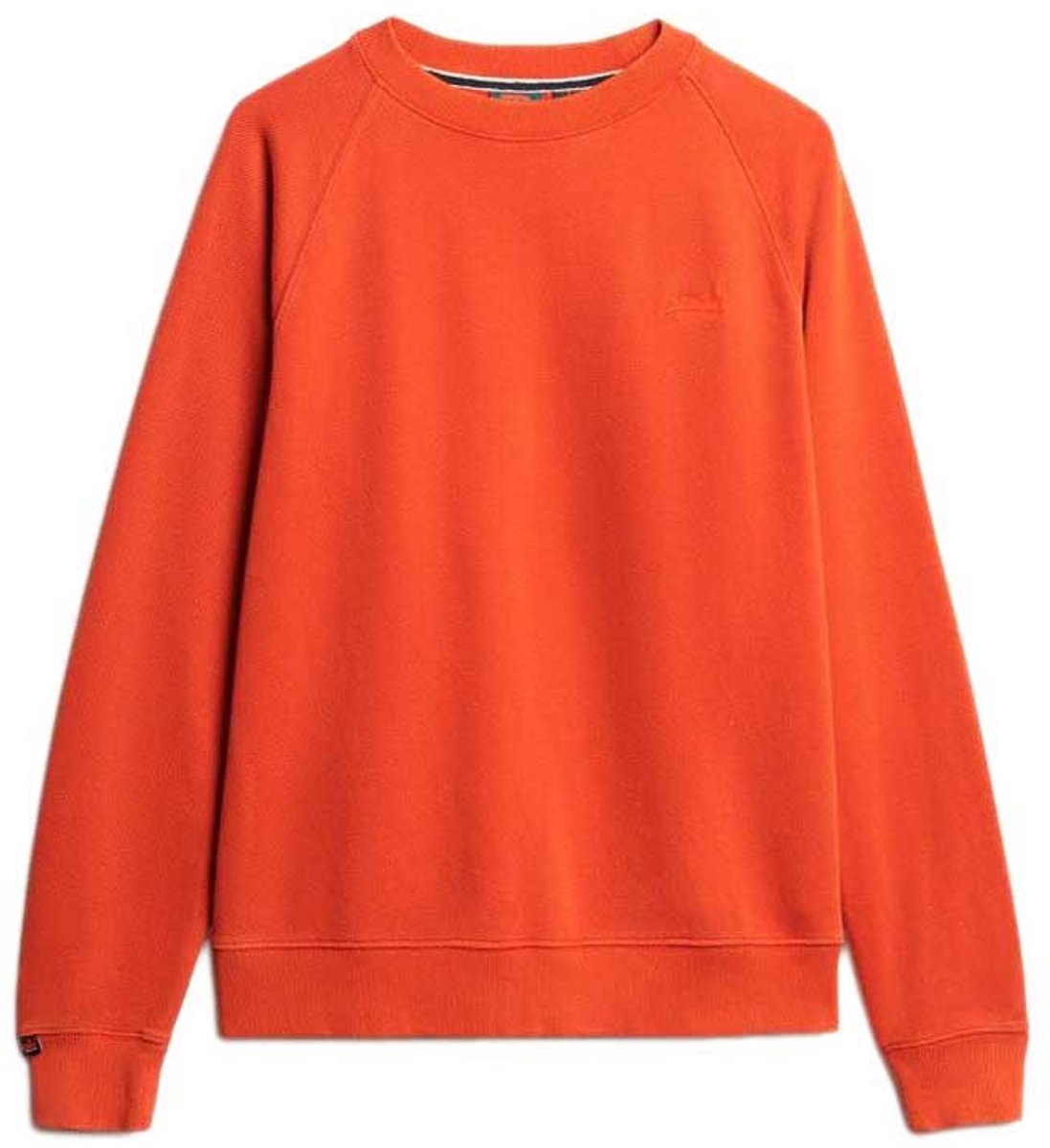 Superdry Essential Logo raglansweatshirt met ronde hals Heren Truien Oranje