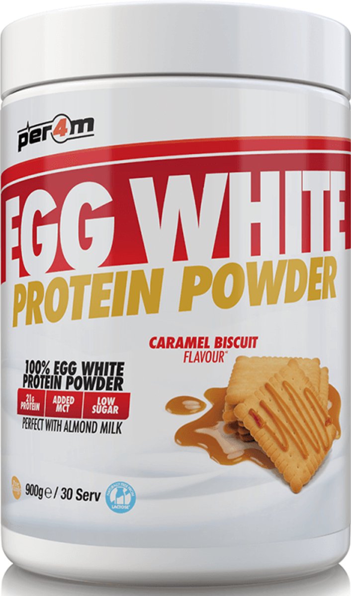 Per4m Egg White Protein Powder (900g) Caramel Biscuit - Eiwitten - Ei-eiwit