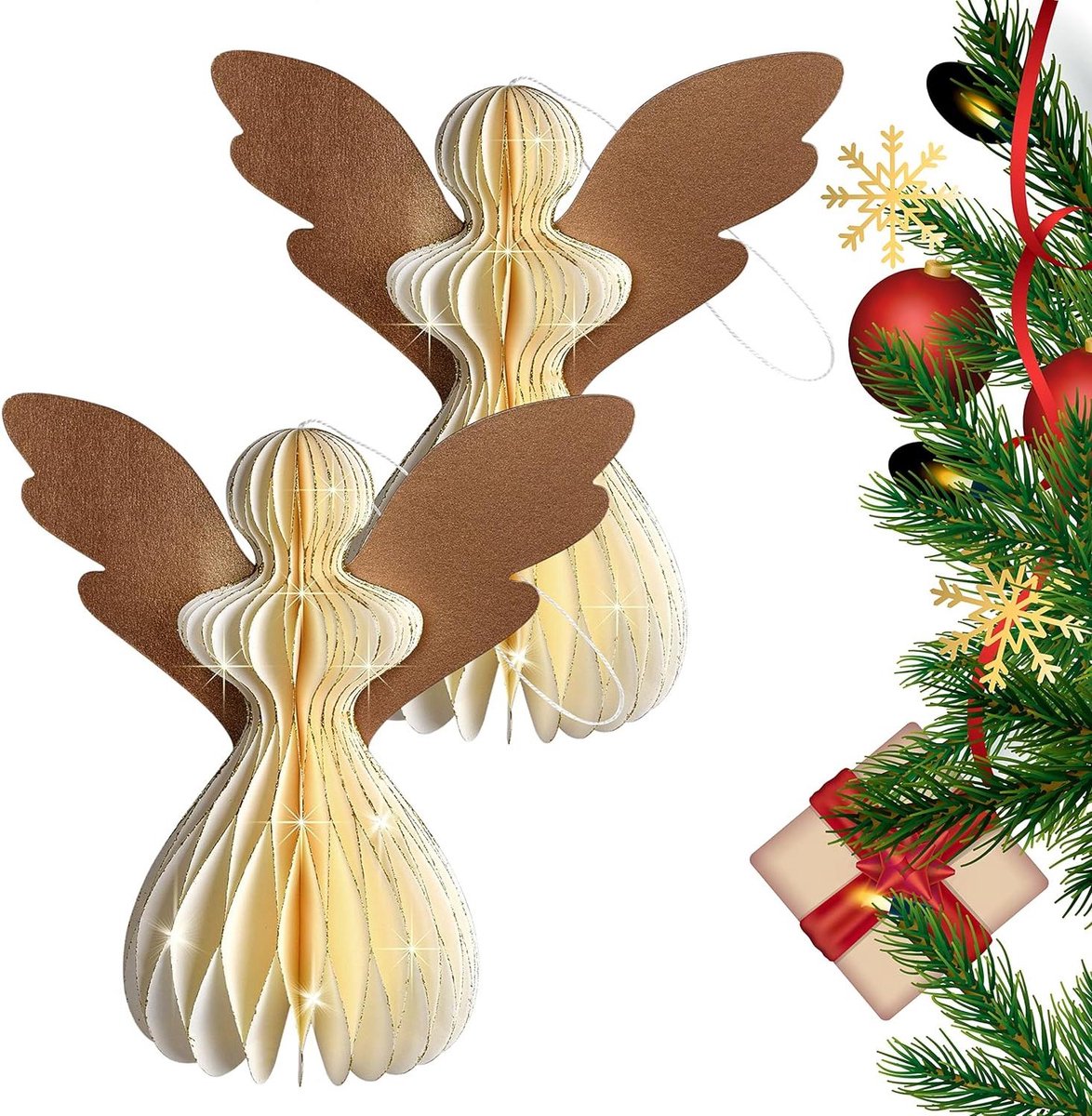 Allecto plus - Kerstversiering met witte engel voor decoratie thuis of in winkels