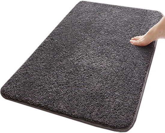 Deurmat - 60x90 cm - Antislip Stofmat - Badmat - Geschikt Voordeurmat - Polyester - Schoonloopmat - Wasbaar - Droogloopmat voor Binnen - Binnen - Buiten - Geschikt VoorVoordeur, Achterdeur, Keuken, Badkamer - Zwart