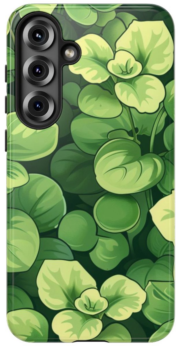 Groen Microgroentenpatroon – Telefoonhoesje Geschikt voor Samsung Galaxy S25 Plus
