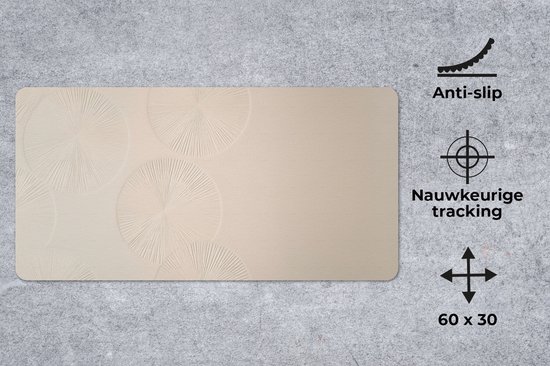 Sous-main 60x30 cm - Tapis de souris Japandi - Beige - Moderne - Sous-main XL - Protection sous-main - Tapis de souris Ordinateur
