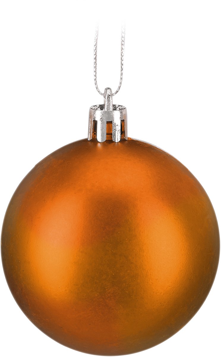 kerstballen - set van 150 - mat - glanzend - glitters - plastic - ∅ 3, 4, 6 cm - oranje – foto 6