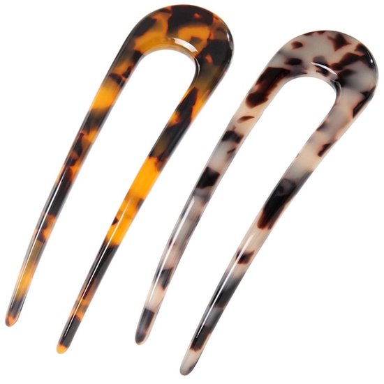 3 stuks haarspelden, U-stick, schildpad van cellulose-acetaat, U-clip, Franse knot, schildpad, voor haaraccessoires, vrouwen, meisjes, herbruikbaar