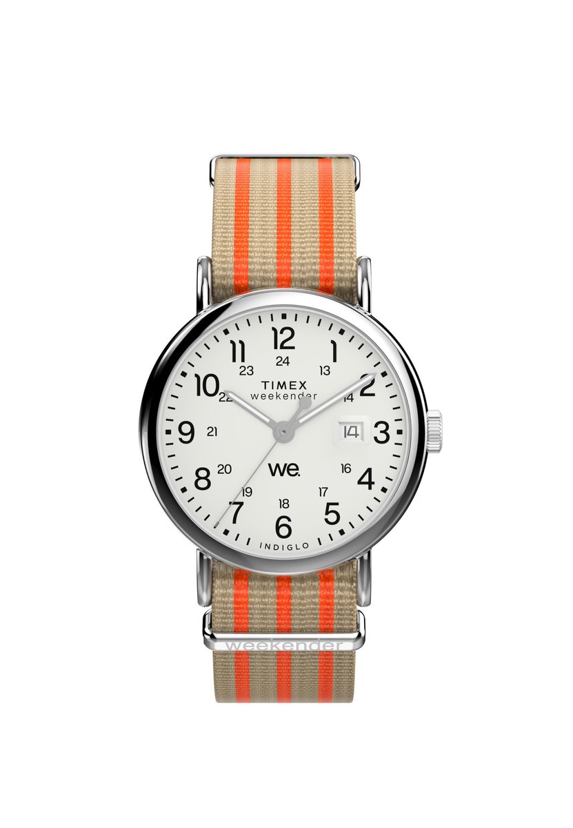 Timex Timex Weekender Quartz Analoog Horloge Oranje Kast: 100% Loodarm Messing | Armband: 100% Stof 40 TW2Y08800AJ, TW2Y08900AJ
