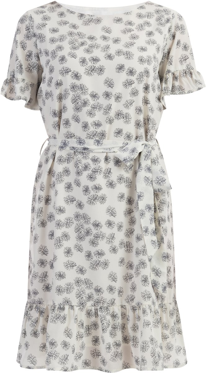 usha midi-jurk met ruches