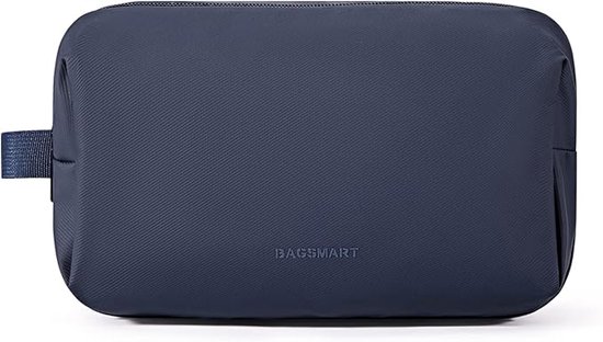 ECOHUB Toilettas voor Heren, Reizen Make-uptas, Scheertas met SBS Dubbele Ritssluiting, Recyclebare PET Wassen Organizer, Handtas Pouch met Nat Zakje, Meerdere Compartimenten Reistas(Grijs