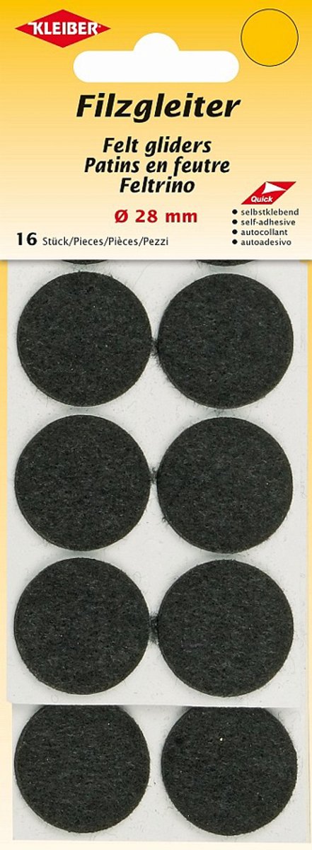 Viltglijders, diameter 28 mm, wit