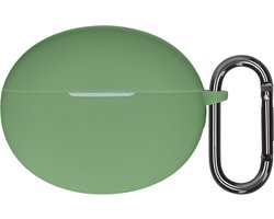 kwmobile cover voor oordopjes case - geschikt voor OnePlus Buds 4 - Trendy beschermhoes draadloze oordopjes in matcha groen