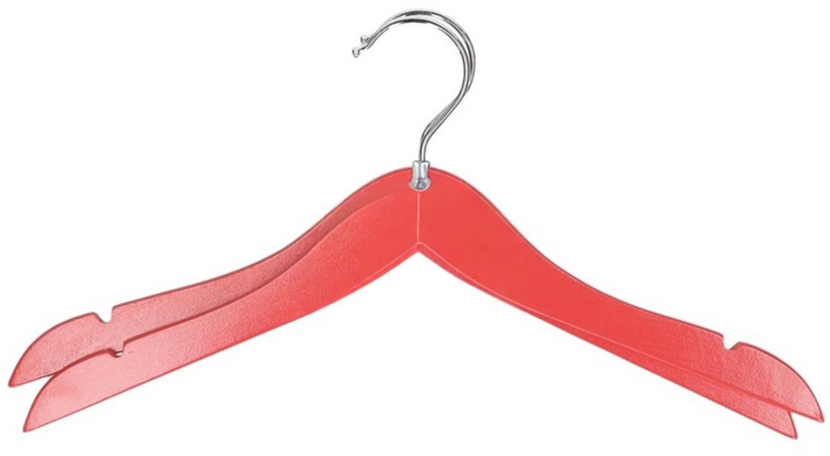 Storage Solutions kledinghangers voor kinderen - 32x stuks - hout - Klerenhangers - rood