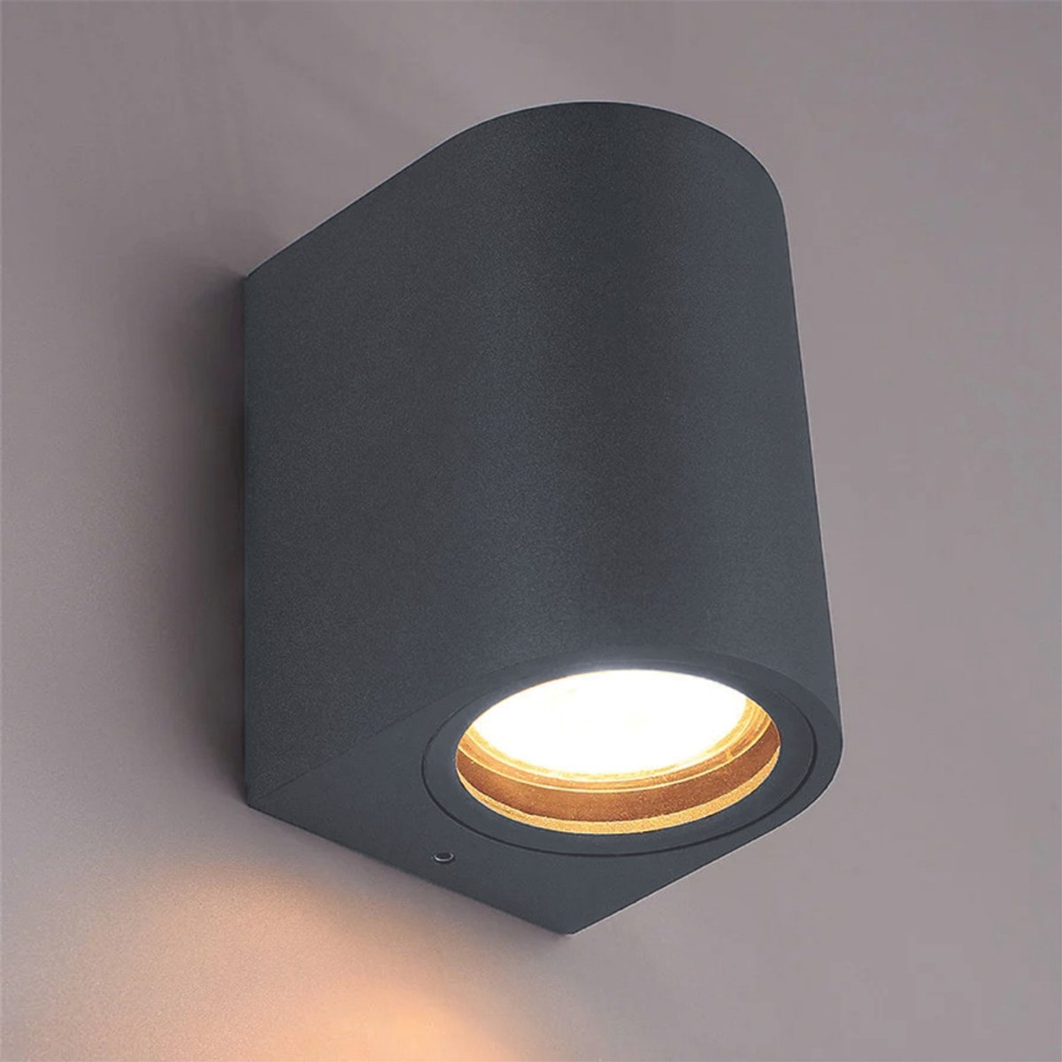 HOFTRONIC – Alvin Wandlamp rond – Dimbaar – GU10 fitting excl. lichtbron – Antraciet aluminium – IP65 – Downlight – Wandlamp binnen en buiten