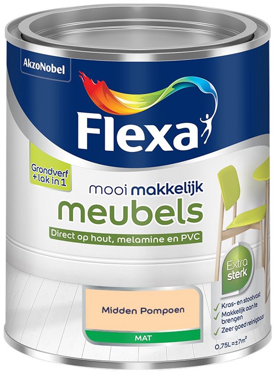 Flexa - mooi makkelijk meubels mat - Midden Pompoen - Mengverf - 0.75 L