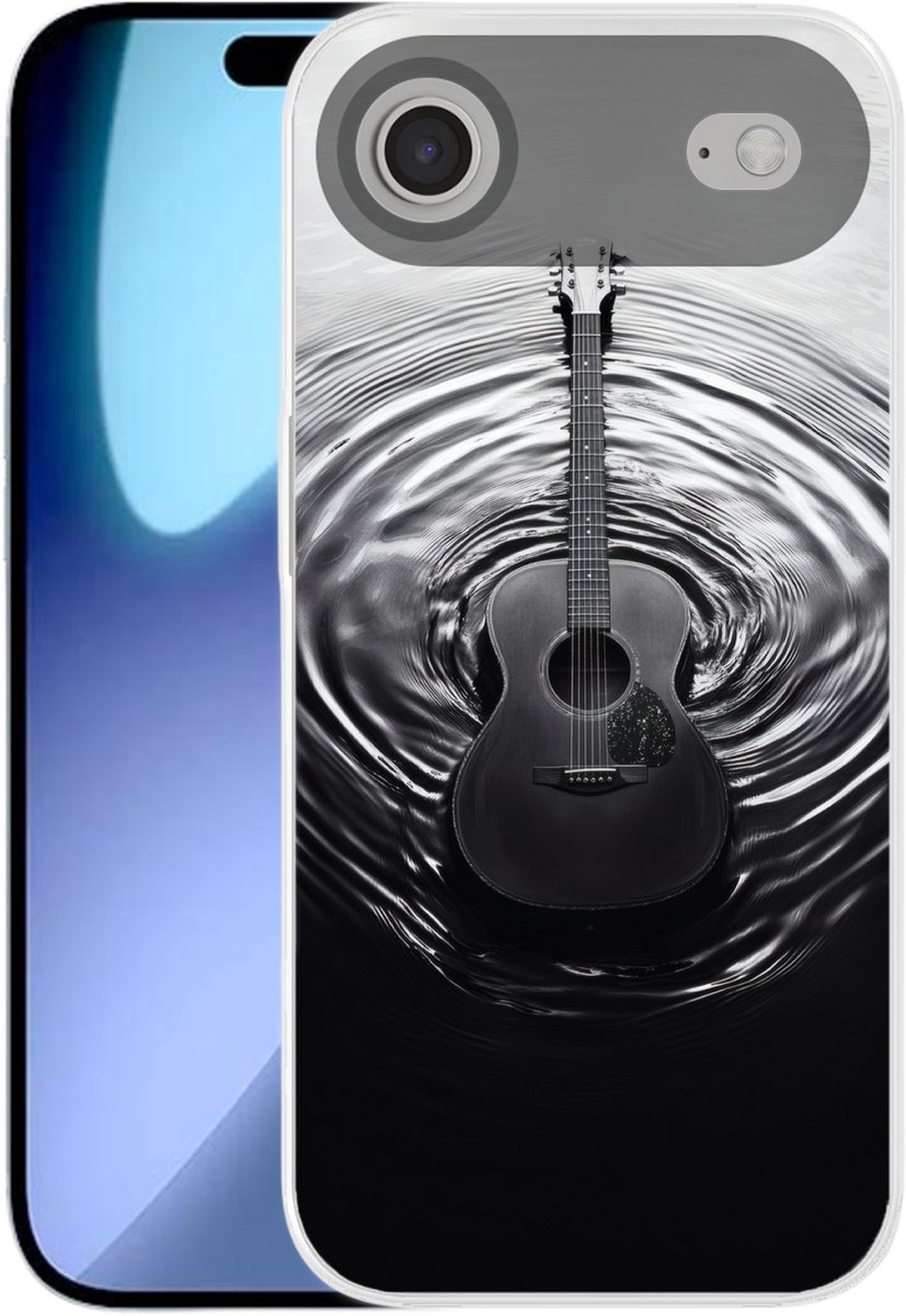 Telefoonhoesje Geschikt voor iPhone Air hoesje - Gitaar - Hout - Water - Siliconen Telefoonhoesje Telefoonhoesje