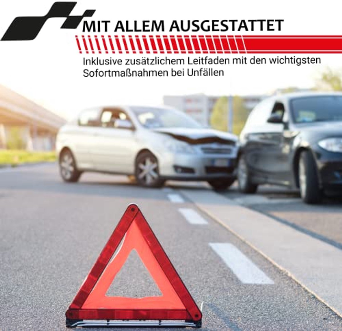 Auto Verbandset met Gevarendriehoek en Veiligheidsvest - Eerste Hulp Kit conform DIN 13164
