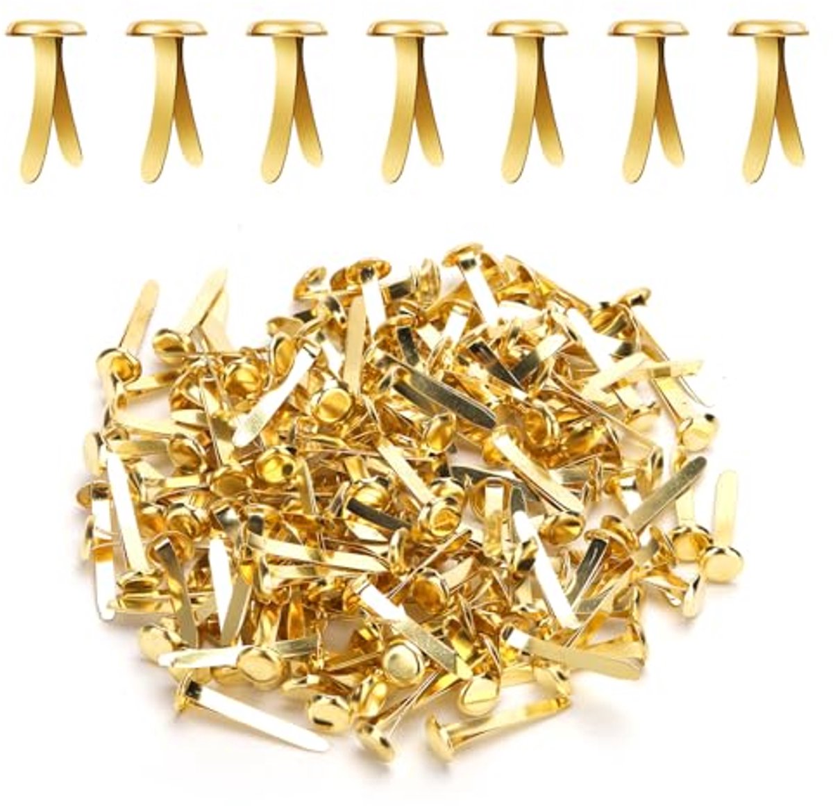 150 Stuks Gouden Paperclips en Mini-Brads voor Knutselen en Creativiteit