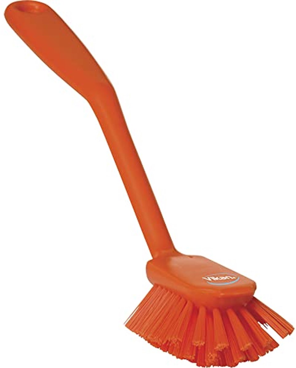 Hygiëne Afwasborstel met Schraperrand - Medium Borstelharen - Oranje