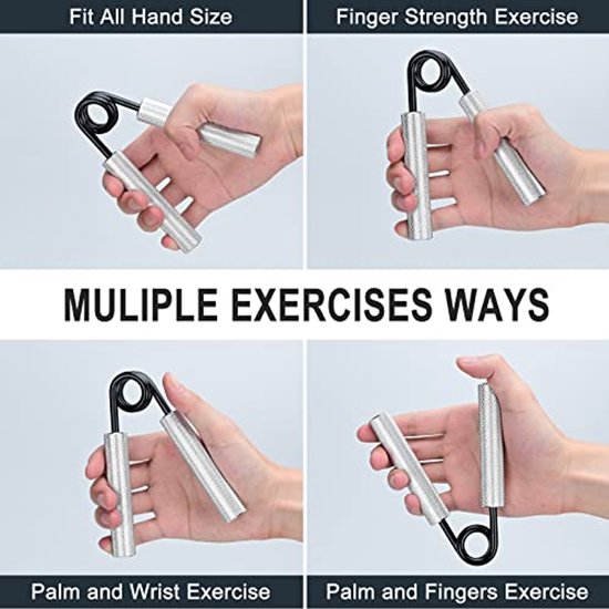 AIXPI Grip Krachttrainer, Hand Grip Exerciser Versterking met Verstelbare Weerstand 5-60 kg (5-60 kg), Onderarmversterker, Hand Oefening voor Spieropbouw en Herstel van letsel Zwart 1 Pack