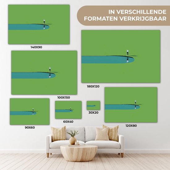Tableau sur toile 120x80 cm - Décoration murale Personne - Golf - Water - Blauw - Décoration murale murale salon - Décoration chambre - Accessoires chambre - Peintures sur toile
