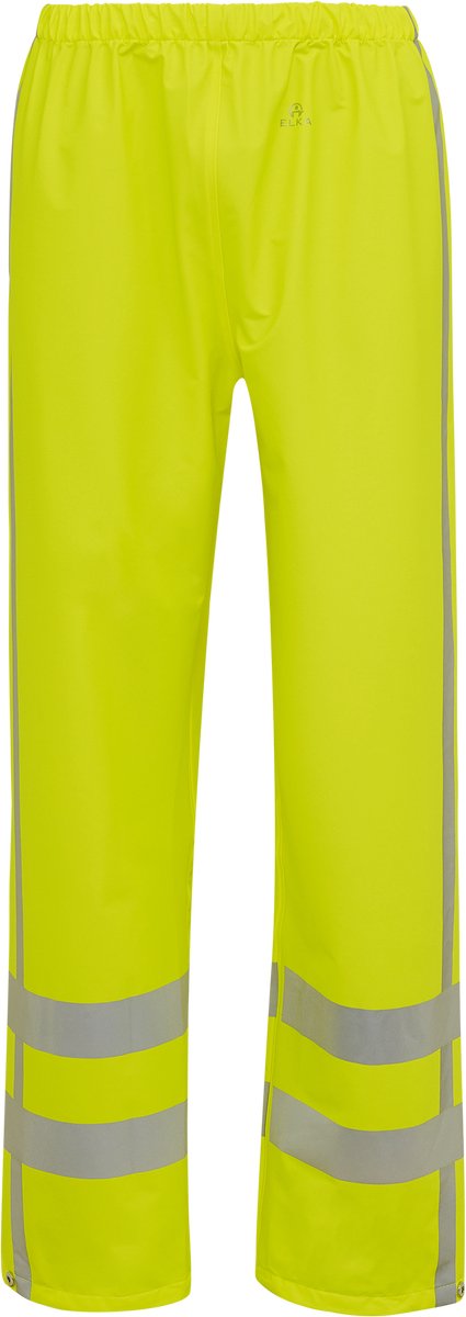 Elka Dry Zone Visible Hi-Vis Rain Trousers with vertical reflective stripes 022400R - Fl.yellow - M