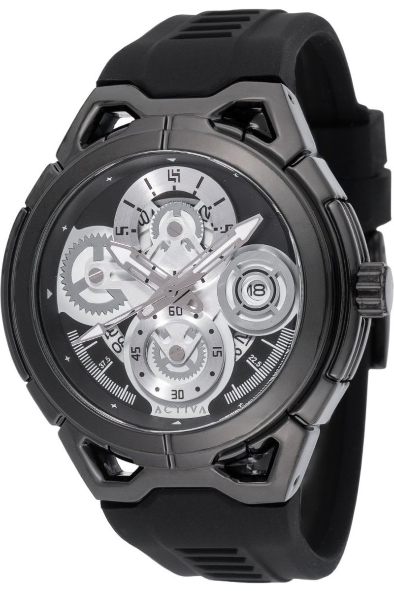 Activa x Invicta Digital ACW9349-003 Heren Horloge - Waterdicht - Digitaal - Quartz Uurwerk - met zilveren Wijzerplaat - 50mm