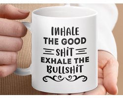 Mok Inhale The Good Exhale The Bullshit, Funny Mug, Humor Gift, Quote Mug, Motivational Mug, Positive Affirmation, Gift Idea, Unique Design