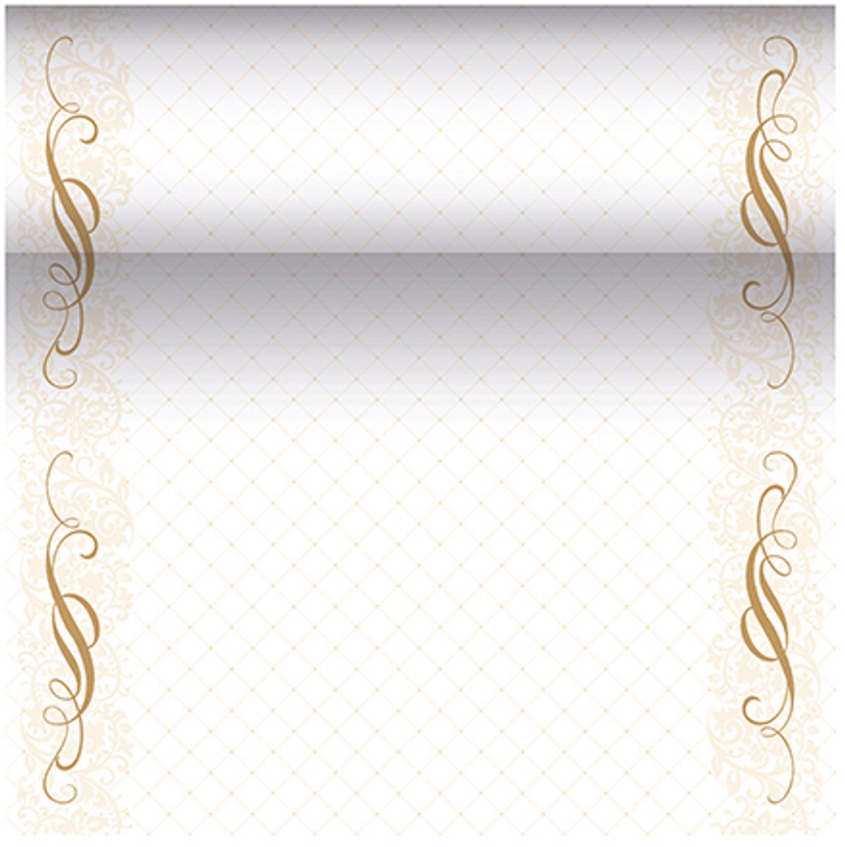 Tafellopers, stofkarakter, PV-Tissue Mix "ROYAL Collection" 24 m x 40 cm goud "Megan"