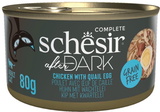 Schesir After Dark Bouillon Kip & Kwartelei - 12 x 80 gr - Voordeelverpakking