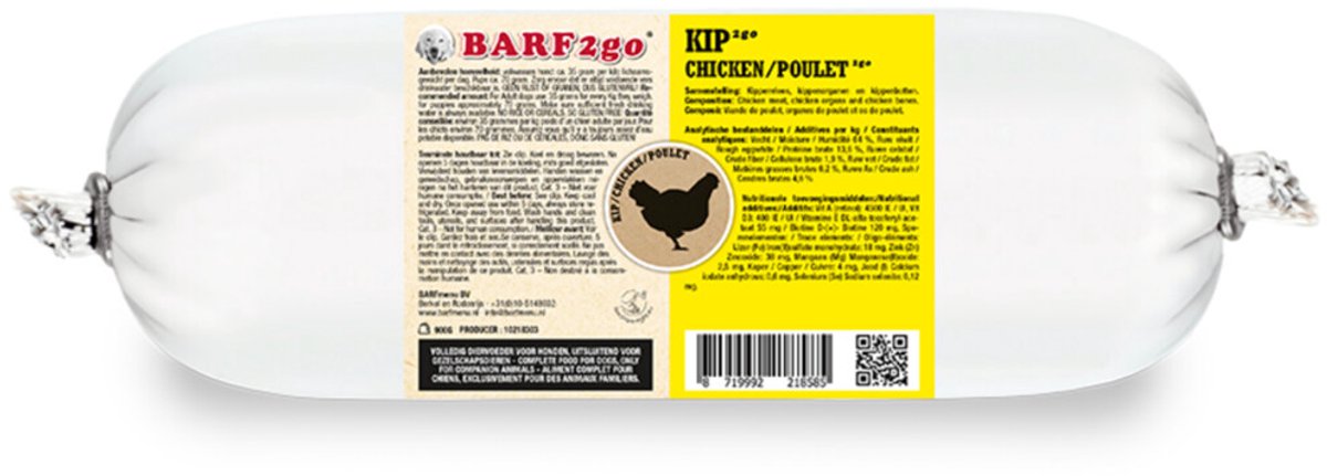 10x BARFmenu 2Go Hondenvoer Nat Kip 900 gr