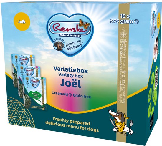 Renske Vers Variatiebox Hondenvoer Nat Joël Graanvrij - 15 x 375 gr