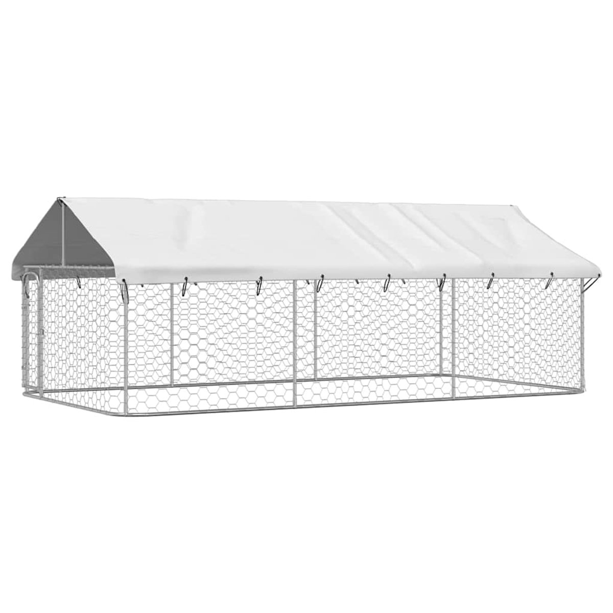 Bol.com vidaXL - Hondenkennel - voor - buiten - met - dak - 400x200x150 - cm aanbieding