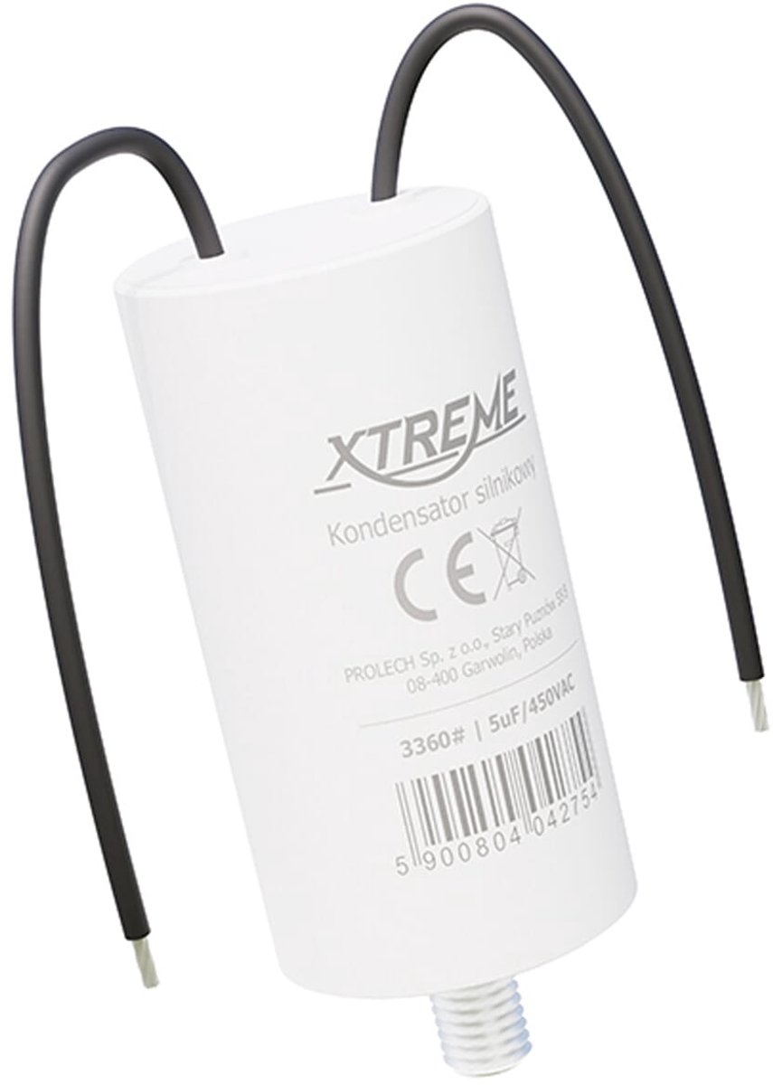 XTREME Motorcondensator 5µF 450V AC - Condensator met Kabels - Start/Bedrijf