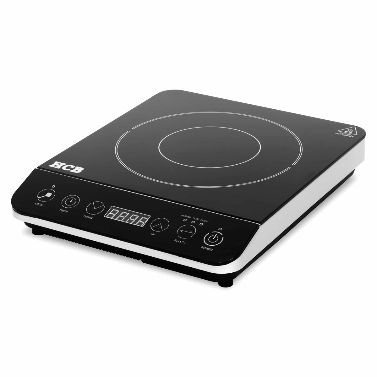 HCB® - Professionele Horeca Inductie kookplaat - 2 kW - 230V - Elektrische RVS / INOX kookplaat - 29x35.5x6.2 cm (BxDxH) - 2 kg - 9212