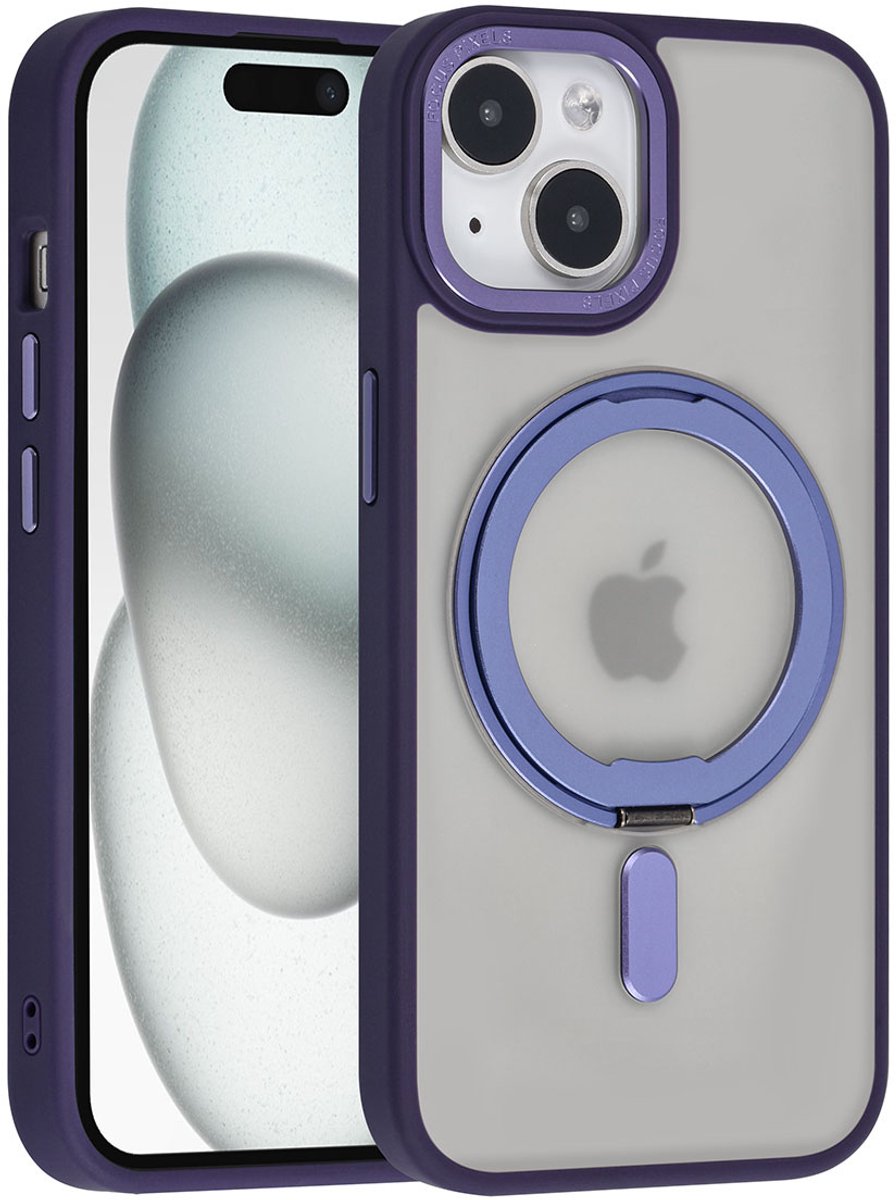 UNIQ Accessory Back Cover - iPhone 15 - Paars - Met MagSafe Ringstand - Schokbestendig