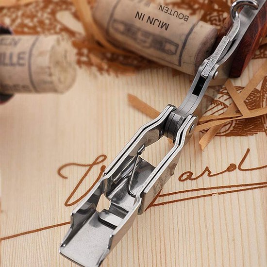 Wijnkurkentrekker set met antieke houten doos, sommelierset met kurkentrekker, wijnaccessoireset, kurkentrekker set met hazenkop, druppelringen (antieke kiste1