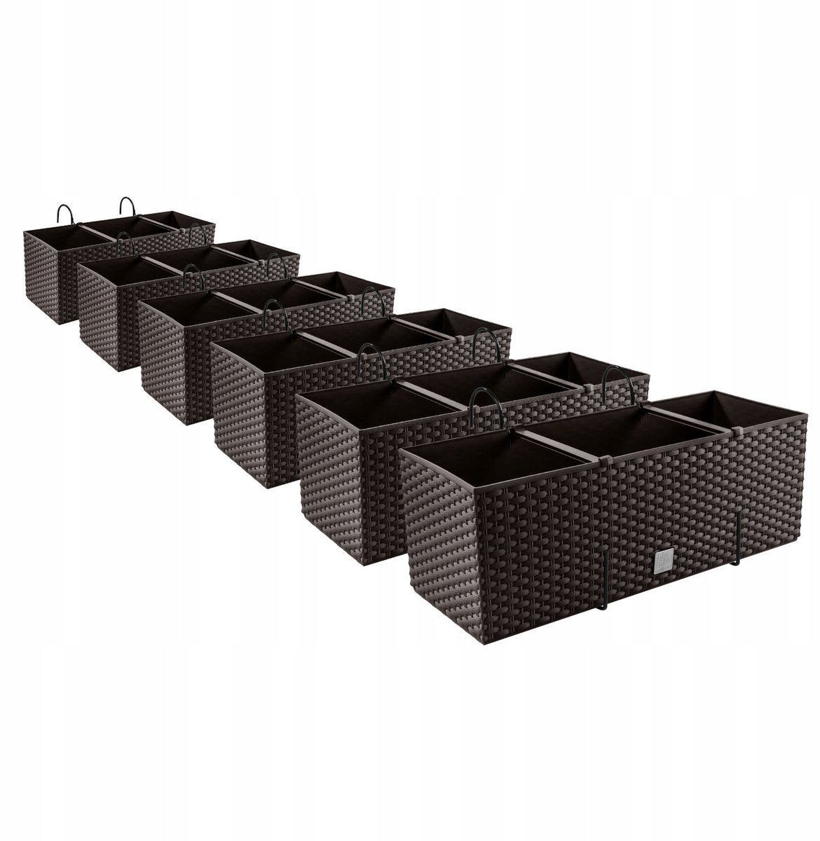 6x Balkonbakken Hangend Zelfwaterend Rato Umbra 51.5cm