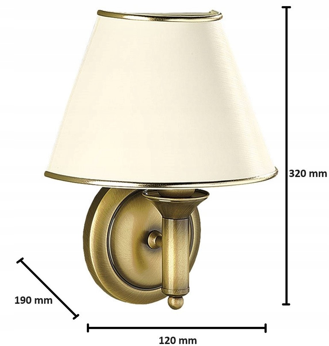 Klassieke wandlamp goud gepatineerd - stijlvol en uniek