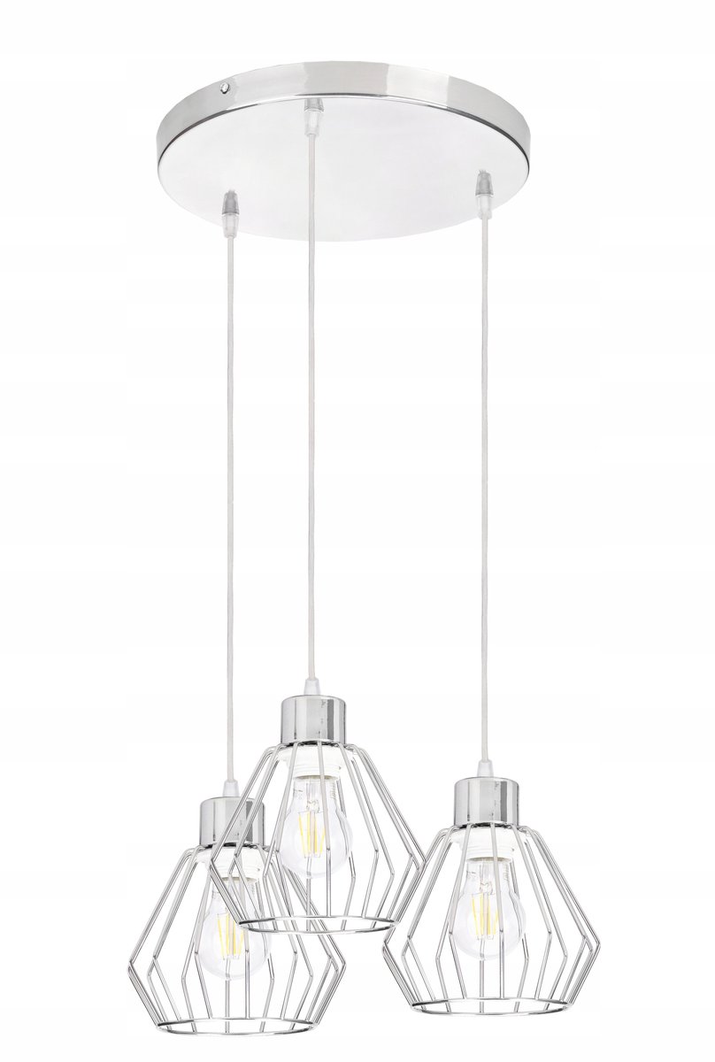 Loft Hanglamp Metaaldraad E27 3 lichtpunten