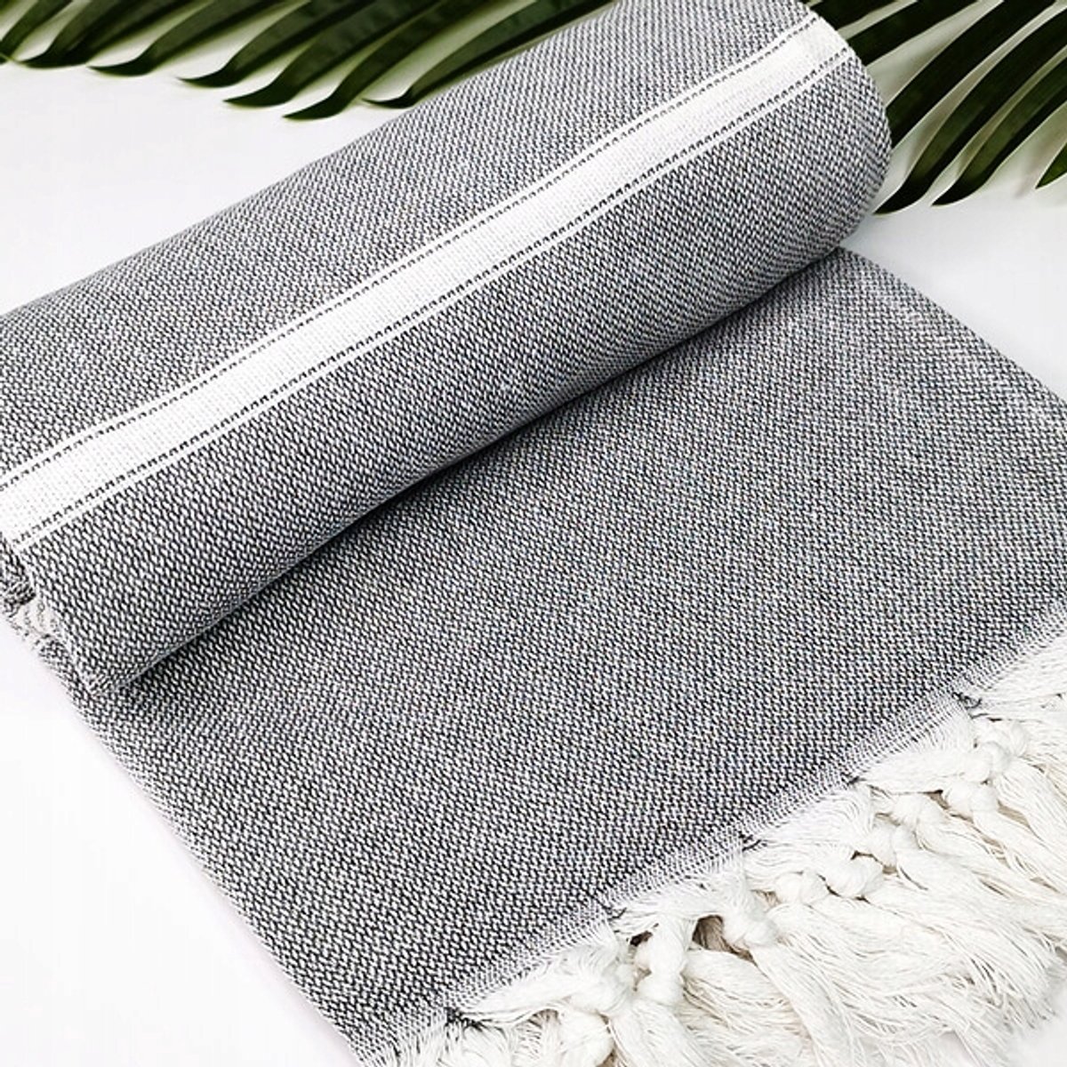 YEYE Antraciet Hamam Handdoek - 100% Katoen, 90x180cm