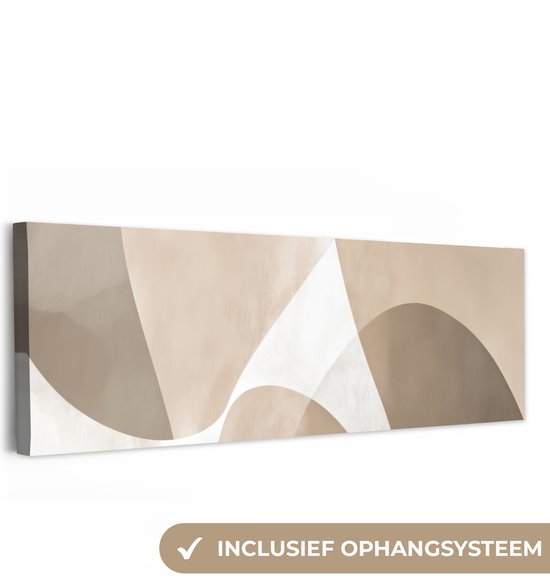 Canvas schilderij 150x50 cm - Exclusieve wanddecoratie Ovale vormen - Transparant - Zachte overgang - Muurdecoratie woonkamer - Slaapkamer decoratie - Kamer accessoires - Schilderijen op canvas