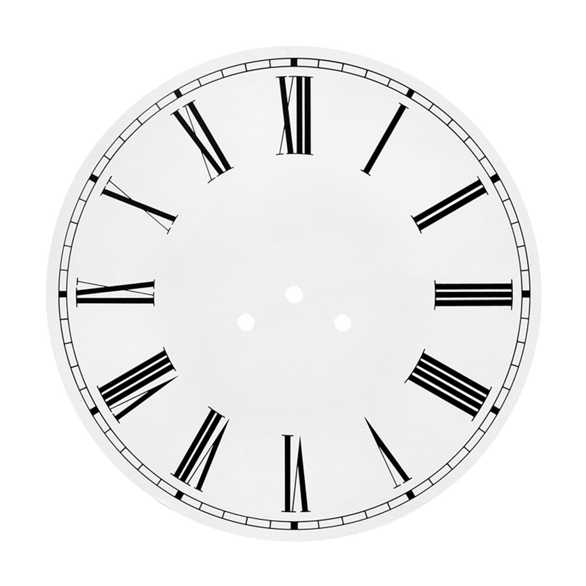 Wijzerplaat Ø 290 wit 3 gaten Romeins aluminium St.1.0-L 10 BF-FF-MF