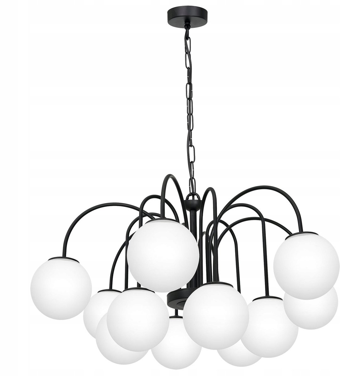 Luminex 3196 Cambridge Kroonluchter Zwart Mat Glas E14