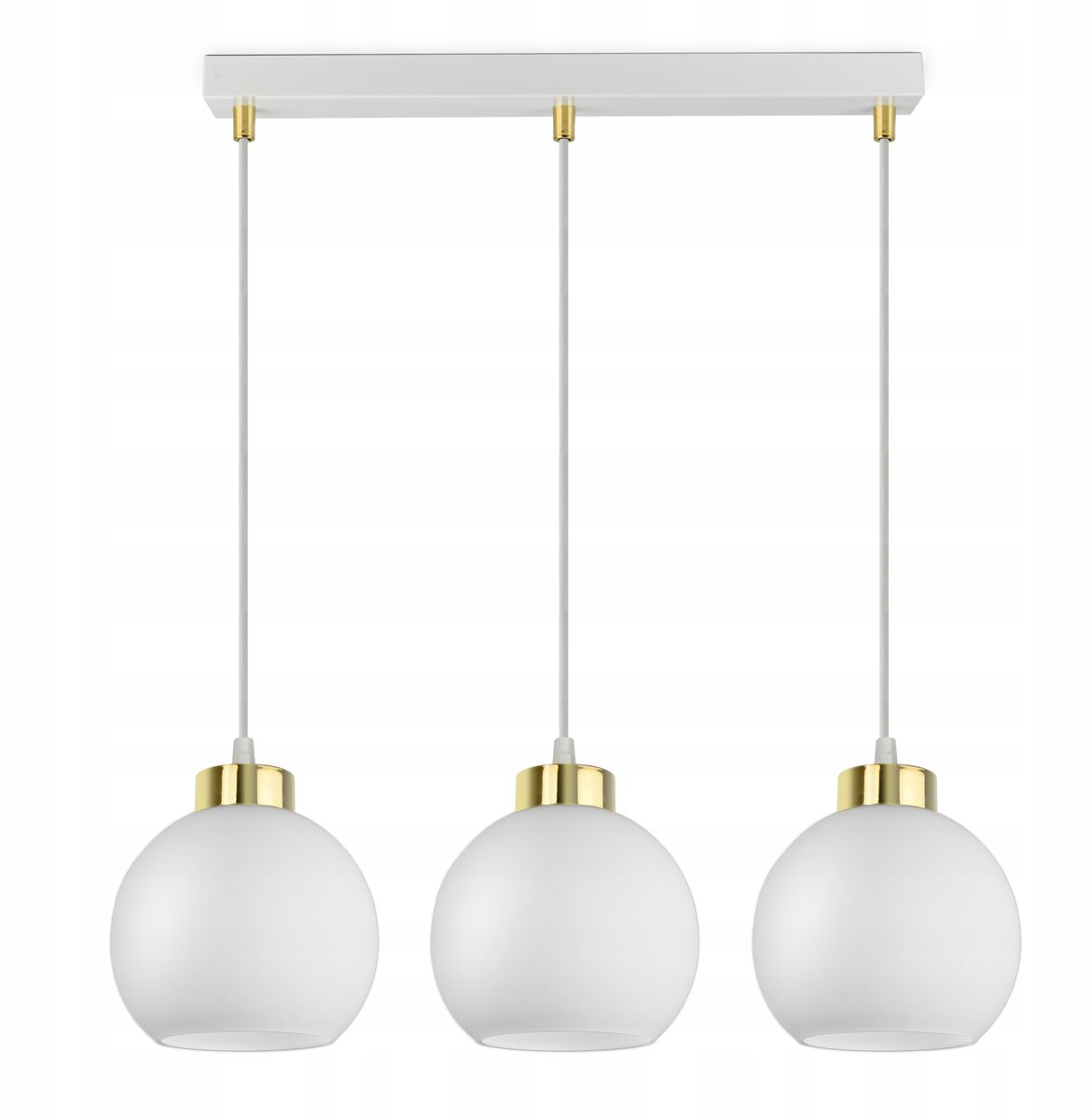 Moderne Witte Glazen Plafondlamp met 3xE27 Fitting - 80cm