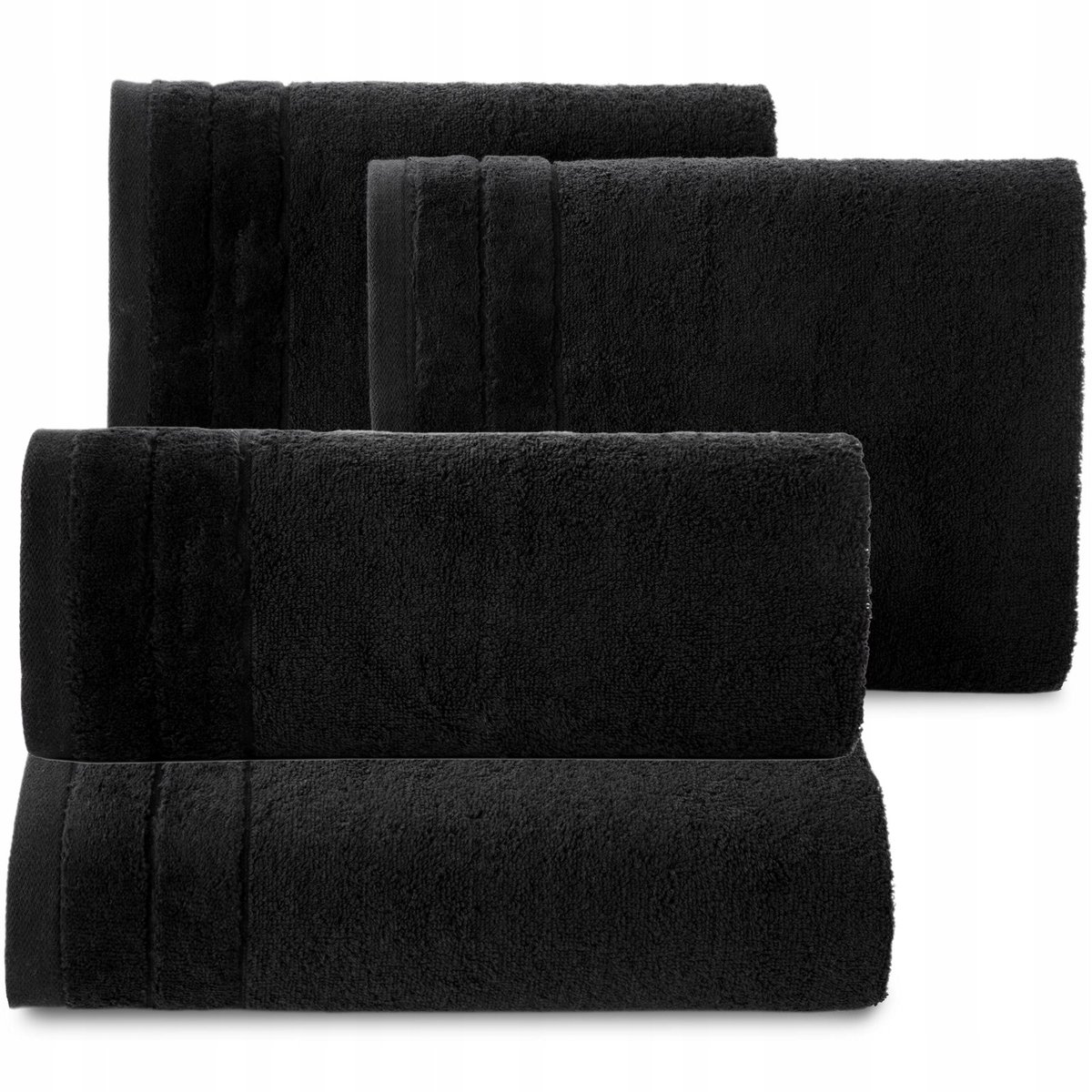 Luxe Katoenen Handdoeken Set - 4 Stuks - Zwart