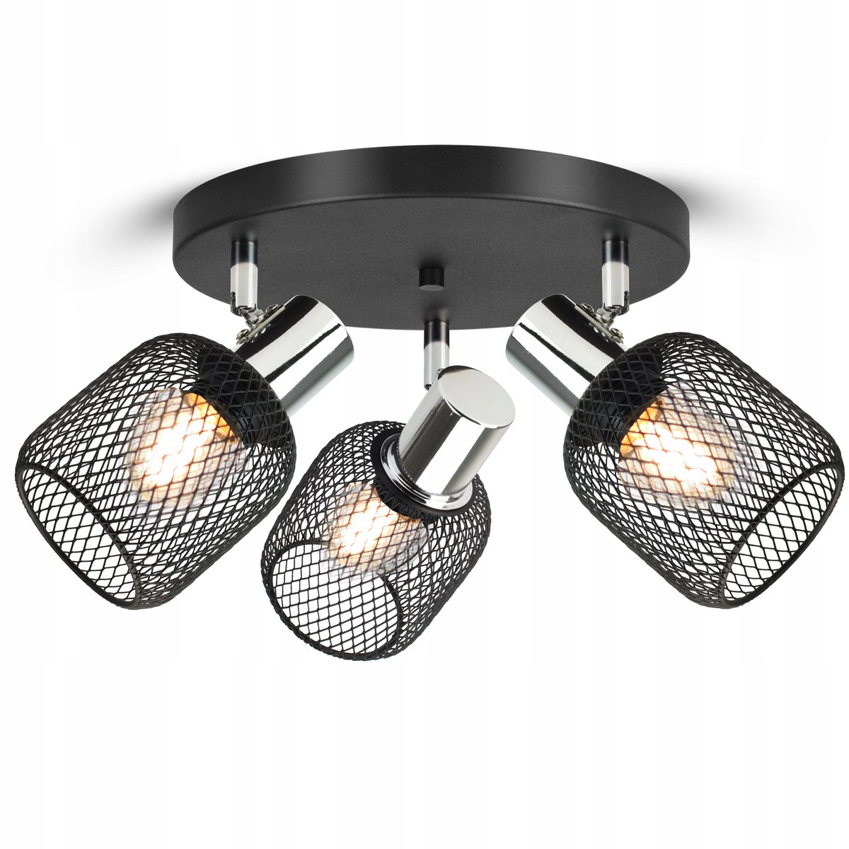 Loft Plafondlamp Zwart Metaal E27 - Vintage Stijl