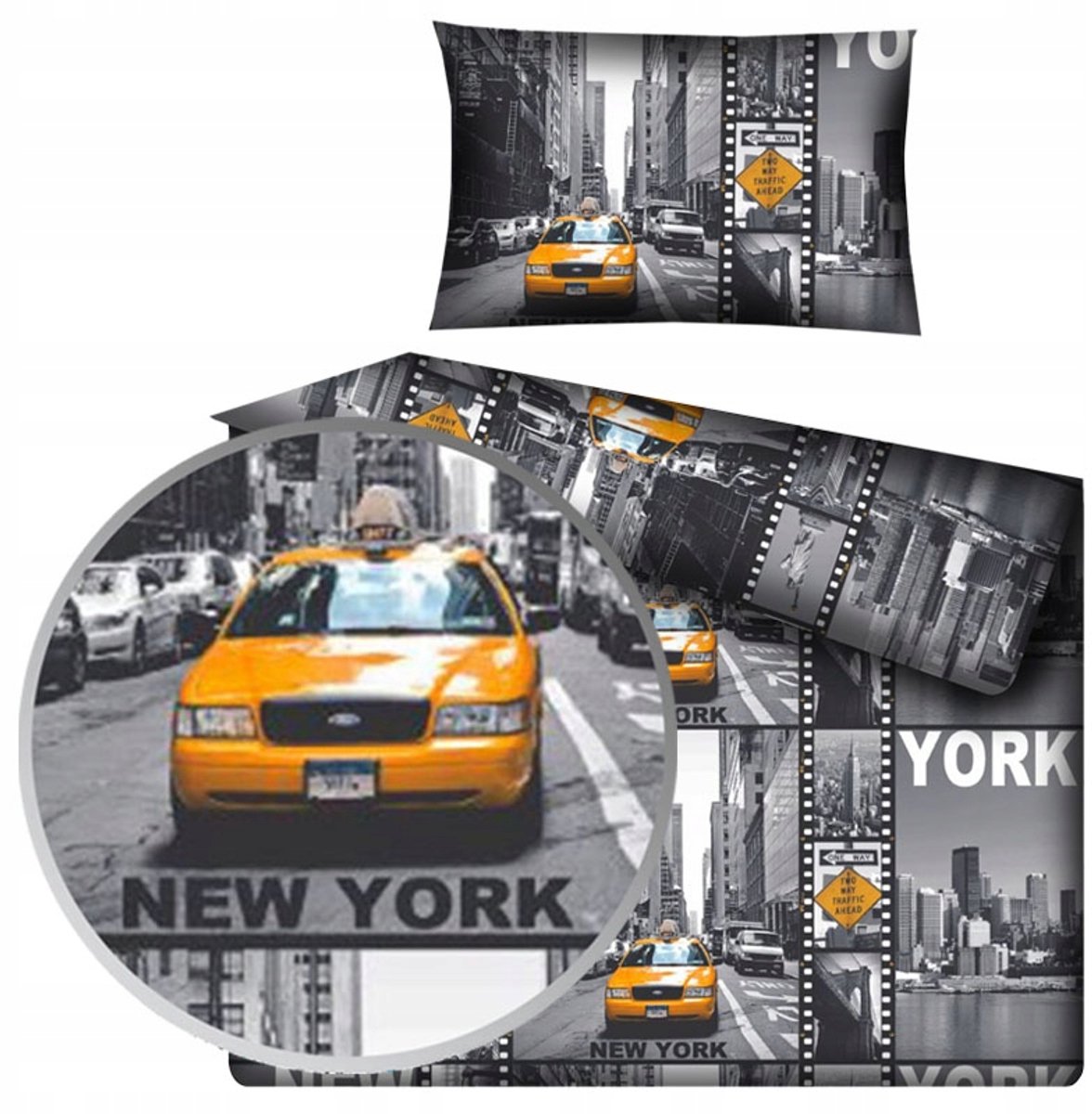 Kinderbeddengoed New York Grijs 100x135 cm Katoen