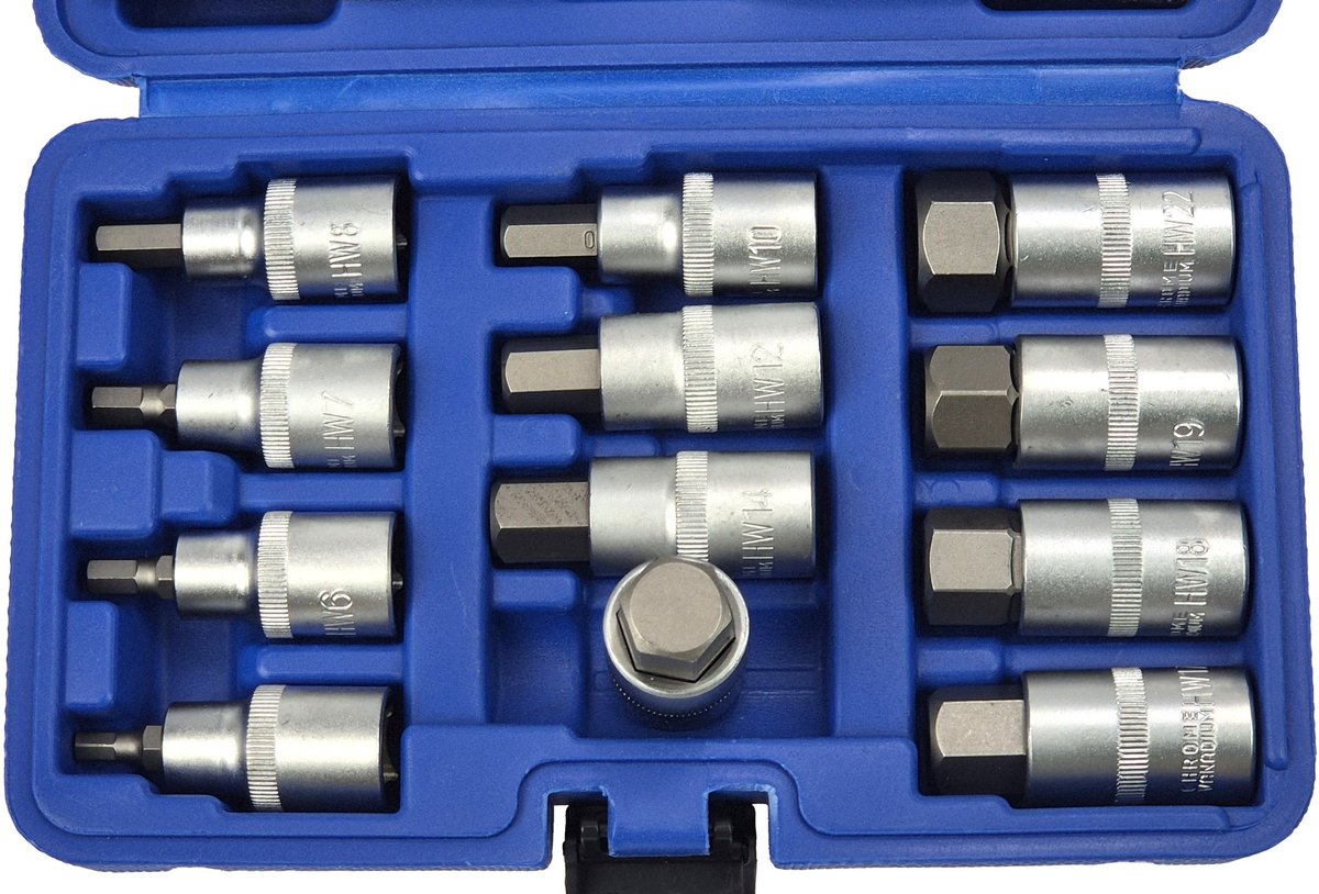 Condor 1/2" Inbus Bit Dopslagset, 12 Stuks (5-22 mm)