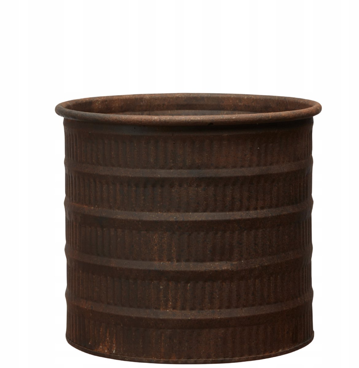 Roestbruine Metalen Plantenbak 17x19 cm - Rustiek & Weerbestendig